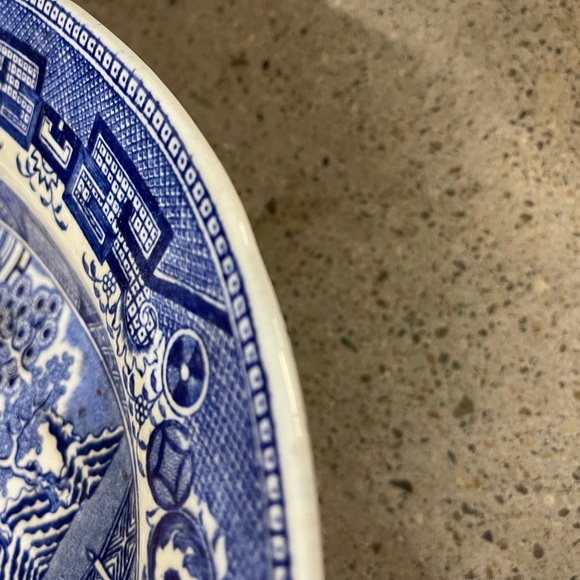 Vintage Ridgeway & Co England stamped blue and white chinoiserie Platter serving - Picture 6 of 9